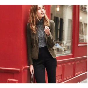 Hei Hei Anthropologie Blazer Jacket`Army Green Delaine Gingham Tailored Size 8